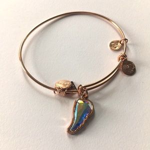 Alex and ani rose gold crystal wing bracelet